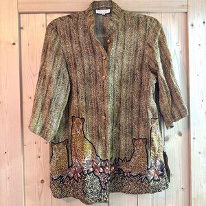 Vintage Cheetah Button Down Shirt